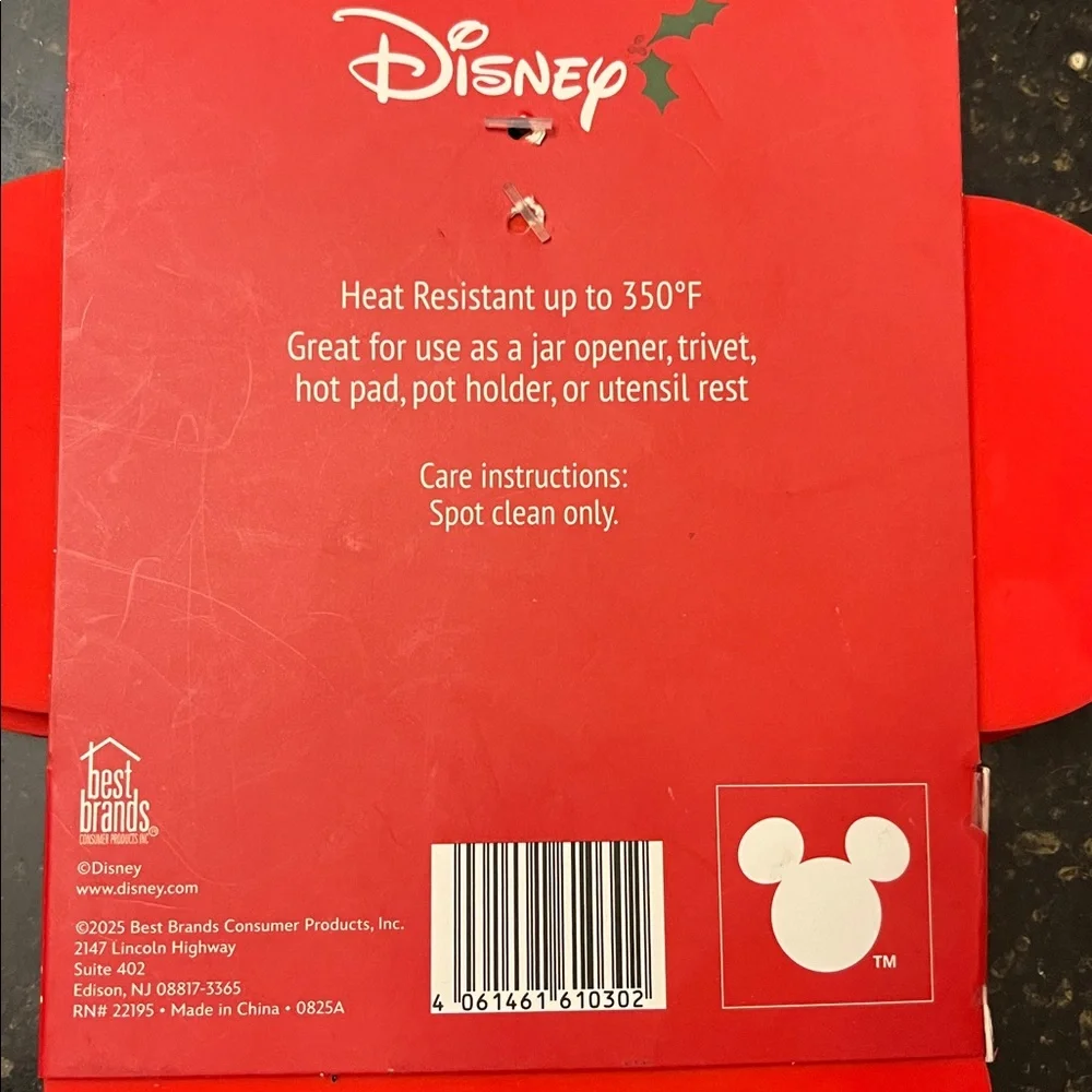 Disney Red Minnie Mouse Silicone Trivet Set